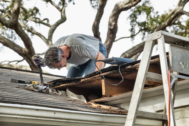 storm damage roof repair in Lexington